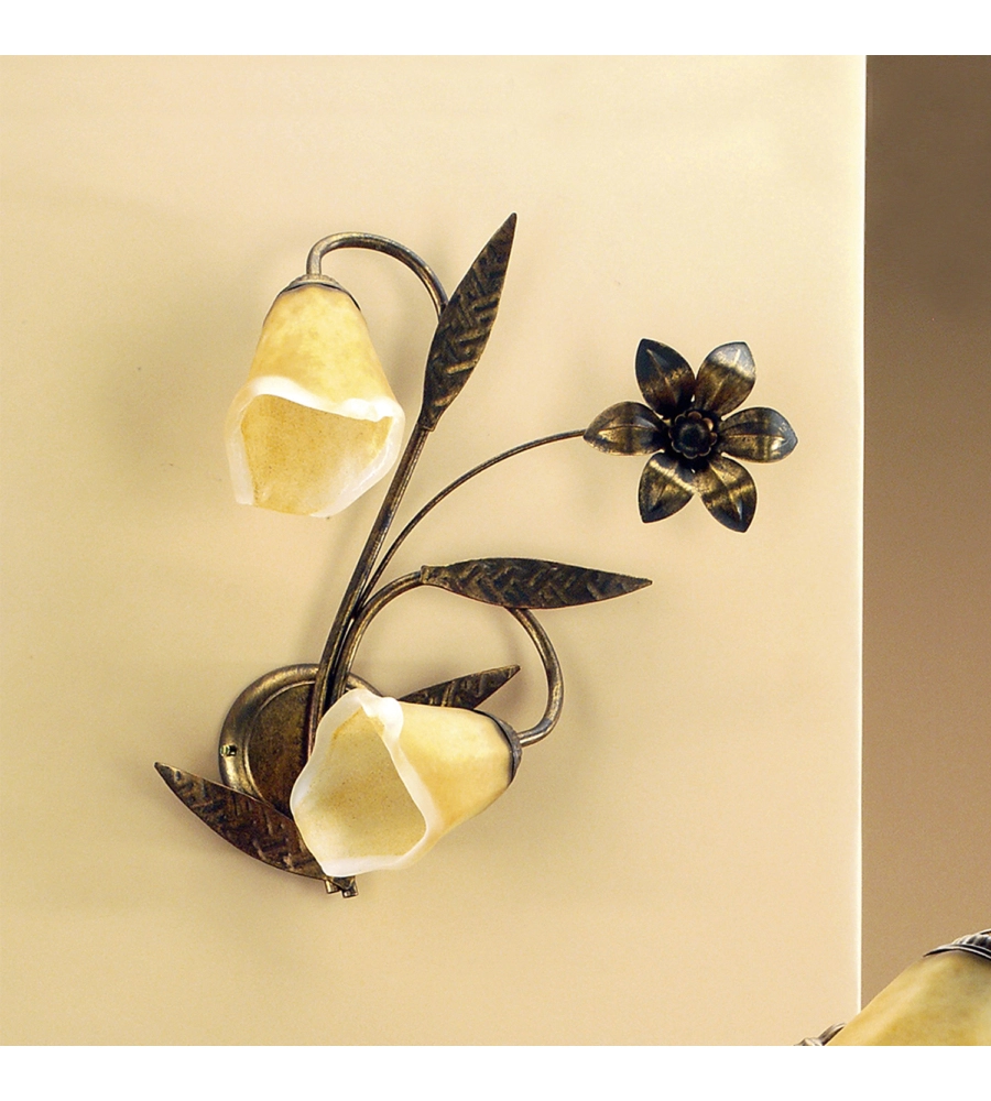 APPLIQUE 2 LUCE ONLI "ALGA" BRONZO E14